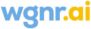 Wgnr.ai logo in blue and yellow colors.